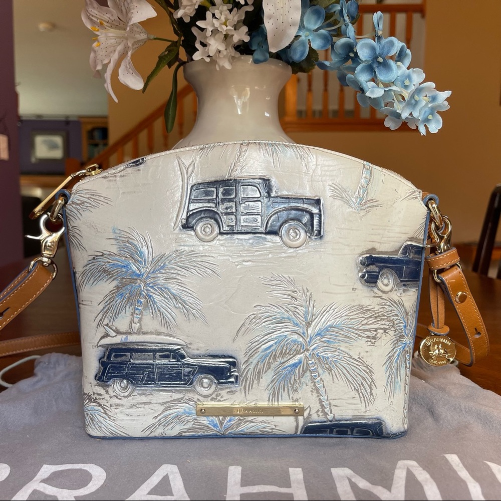 RARE!! Brahmin Blue Copa Cabana Mini Duxbury Crossbody Bag